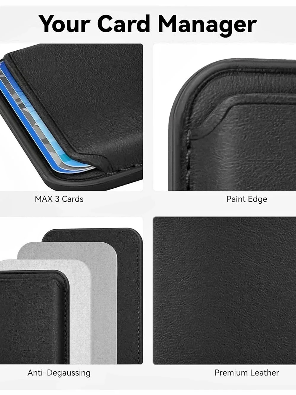 KETALS Leather Phone Wallet Case Black